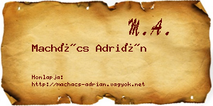 Machács Adrián névjegykártya